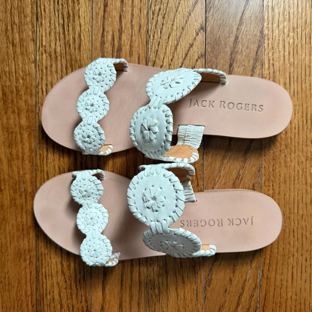 Women’s Jack Rogers Lauren Sandal, white. Size: 6.5 - Picture 2 of 5